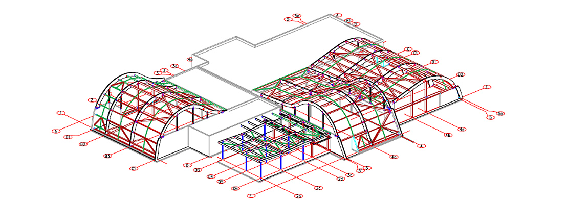 Aire de repos de Saugon - Perspective structure